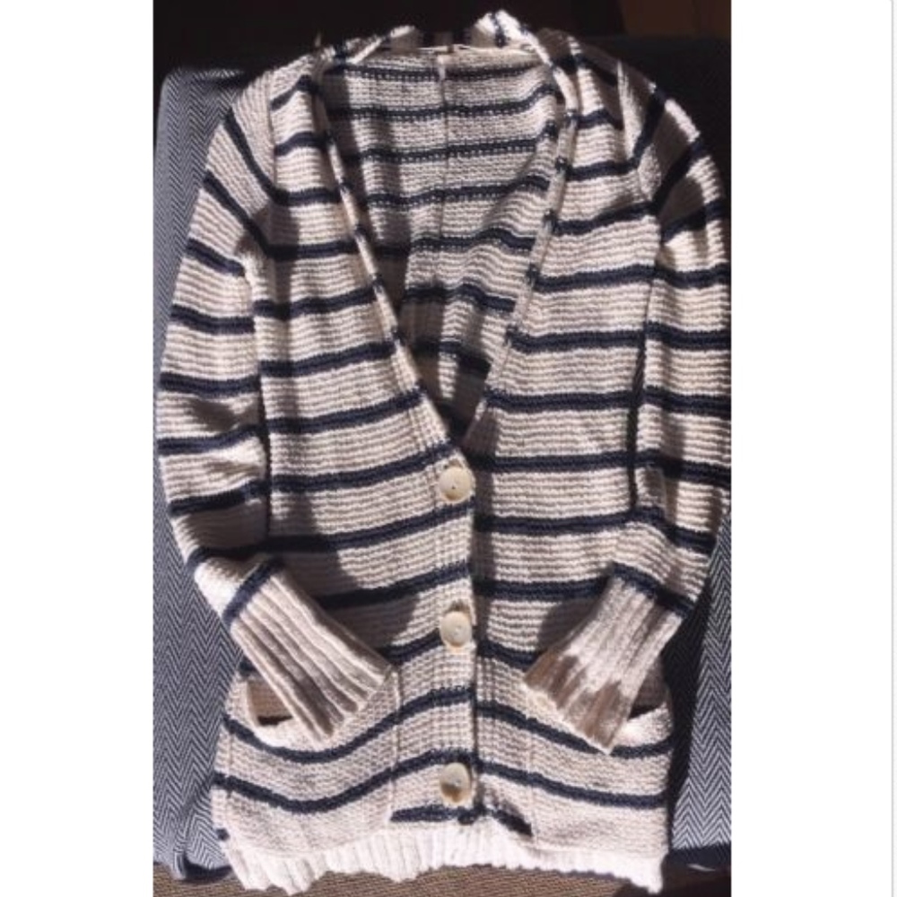 FREE PEOPLE North Beach Long Knit Striped Cardigan - Picture 2 of 6